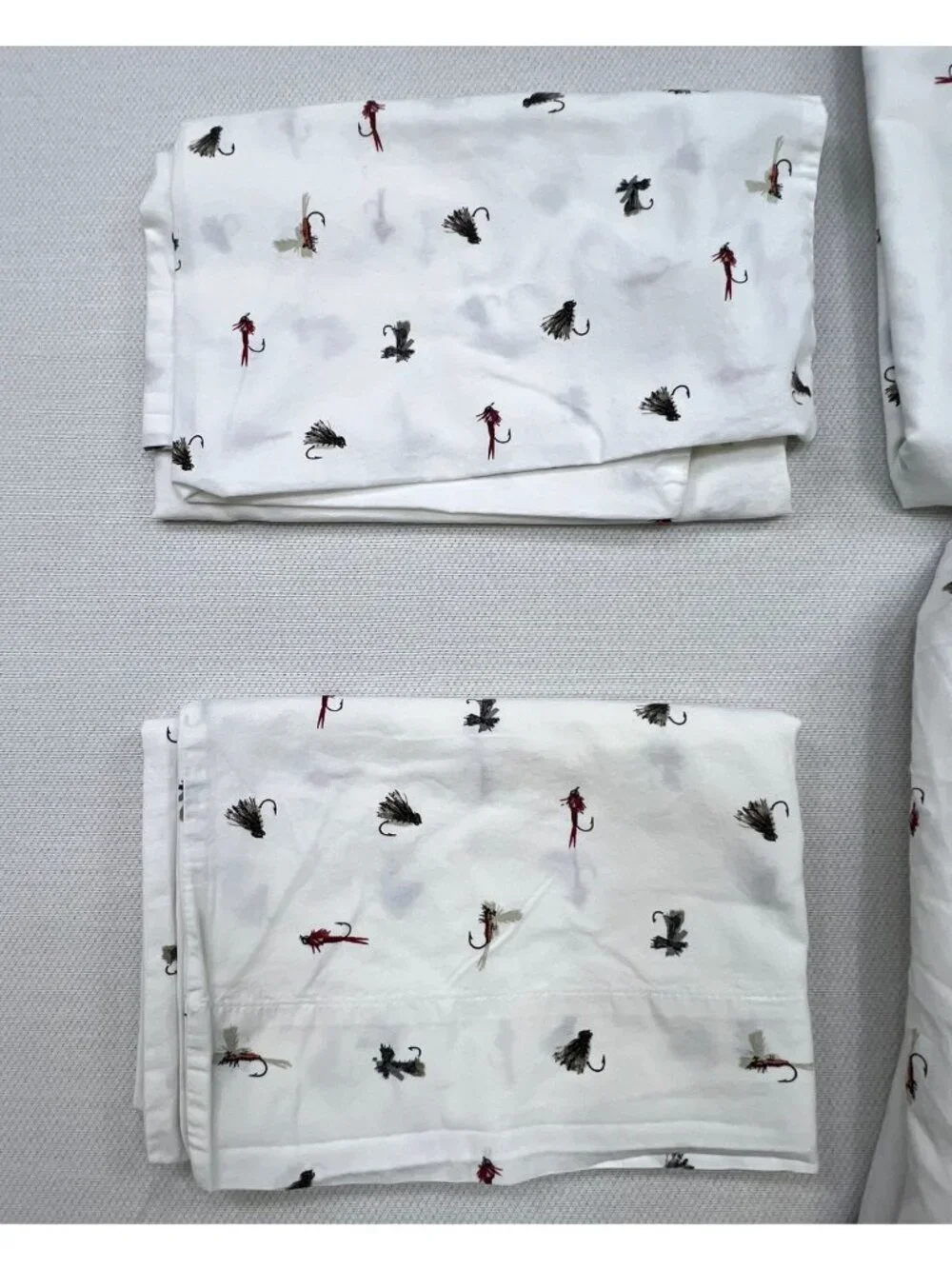 Eddie Bauer 100% Cotton Fishing Flies Full/Double Cotton Sheet Set